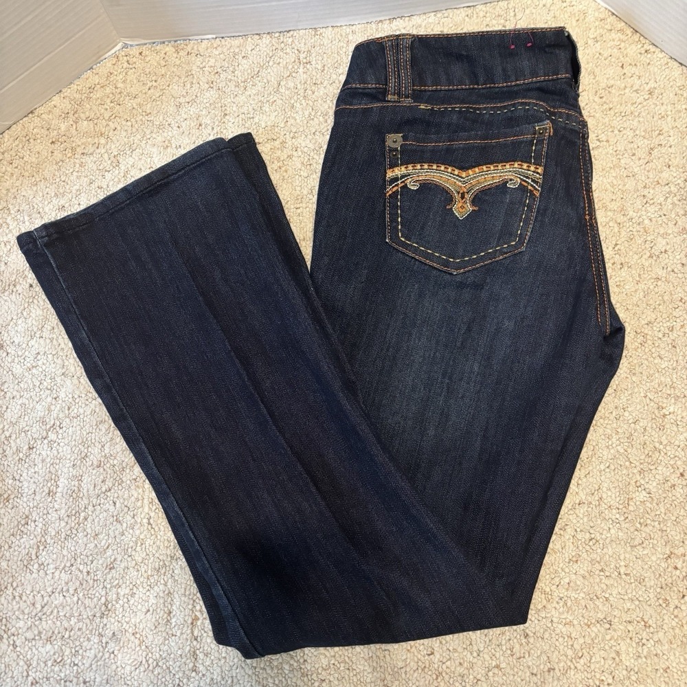 Candies Jeans size 11 Y2K Boot Blue Western Embroidered Country Girl Low Rise
